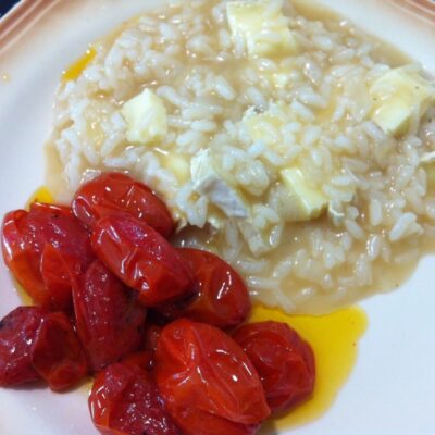 Receita do dia: risoto de brie e confit de tomate