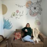 Minha parede de flores do home office